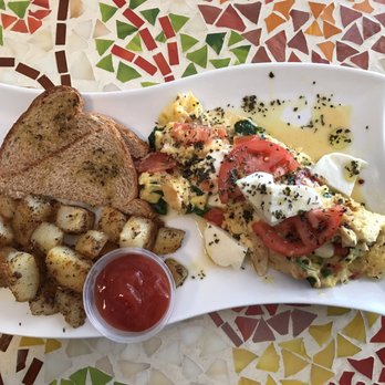 Cafe Veneto - Chicken Caprese Omelet with potatoes - Breakfast & Brunch Near Me - Jacksonville, Florida