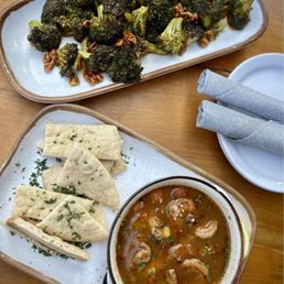 Hot Honey Charred Broccoli & Cajun Shrimp. Yum! Hot Honey Charred Broccoli & Cajun Shrimp. Yum!
