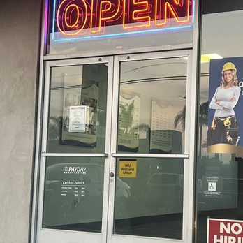 Payday Money Centers - Open sign on but they're closed. - Check Cashing/Pay-day Loans Near Me - Orange, California Payday Money Centers - Open sign on but they're closed. - Check Cashing/Pay-day Loans Near Me - Orange, California