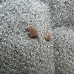 Blended acrylic nail? Found in my husbands mango yogurt smoothie.
