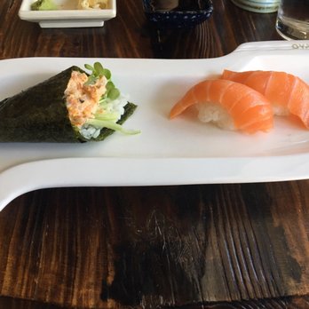 Oyama Sushi - Spicy Scallop Handroll and Salmon Nigiri! - Sushi Bars Near Me - Walnut Creek, California Oyama Sushi - Spicy Scallop Handroll and Salmon Nigiri! - Sushi Bars Near Me - Walnut Creek, California