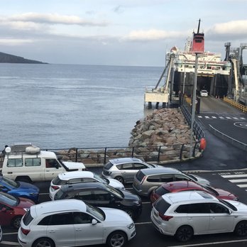 Brodick Ferry Terminal - View of the ferry unloading car arrivals. - Ferries Near Me - Brodick, NAY