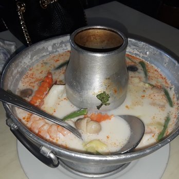 Elephant Thai Kitchen - Tom Kah Kai Soup with Shrimp, no Chicken. - Thai Near Me - Long Beach, California Elephant Thai Kitchen - Tom Kah Kai Soup with Shrimp, no Chicken. - Thai Near Me - Long Beach, California