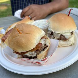 Harry's Place - Bacon cheeseburger with grilled onions