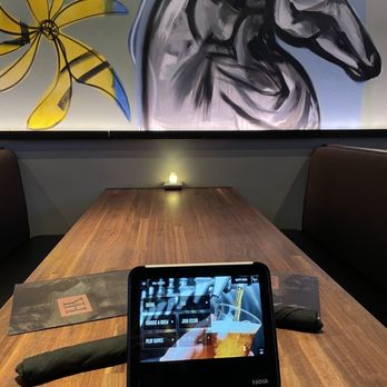 Yard House - Table with Kiosk to Order Food and Pay the Bill. - New American Near Me - Boston, Massachusetts Yard House - Table with Kiosk to Order Food and Pay the Bill. - New American Near Me - Boston, Massachusetts