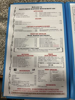 Menu photo 1 Mayflower XVI Seafood Restaurant Durham, NC Menu photo 1 Mayflower XVI Seafood Restaurant Durham, NC