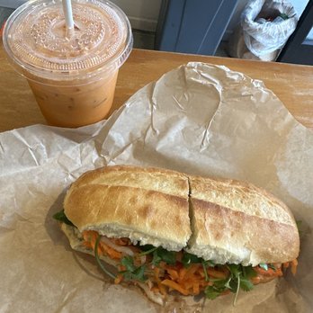 DragonEats - tofu teriyaki banh mi & thai iced tea - Vietnamese Near Me - San Francisco, California