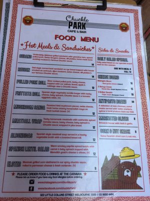 Menu photo 1 Chuckle Park Melbourne, VIC Menu photo 1 Chuckle Park Melbourne, VIC