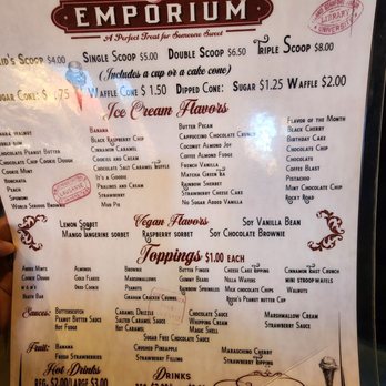 Ice Cream Emporium - Front Menu - Ice Cream & Frozen Yogurt Near Me - Ripon, California Ice Cream Emporium - Front Menu - Ice Cream & Frozen Yogurt Near Me - Ripon, California