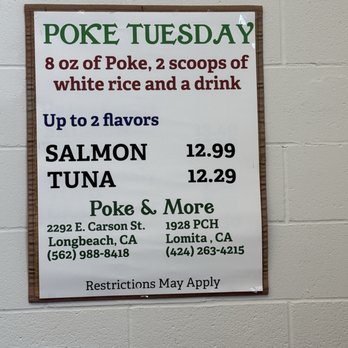 Poke & More - Poke special on Tuesday - Poke Near Me - Lomita, California Poke & More - Poke special on Tuesday - Poke Near Me - Lomita, California