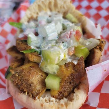 Kabab Burger Mediterranean Grill - Chicken gyro pita.   Enough to split into two small meals. - Mediterranean Near Me - Lafayette, California