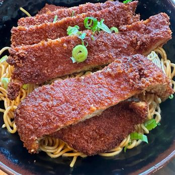 Dumpling Bar - Crispy Pork Chop /Scallion oil Noodle Plate - Chinese Near Me - Encinitas, California Dumpling Bar - Crispy Pork Chop /Scallion oil Noodle Plate - Chinese Near Me - Encinitas, California
