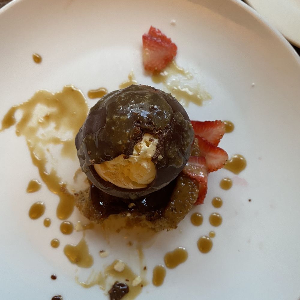 Jack's Oyster House - Banana bombe: banana ice cream over sticky toffee pudding cake. - Seafood Near Me - Albany, New York