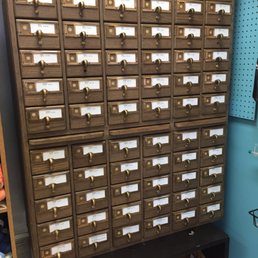 Card catalog with different needles for sale inside!