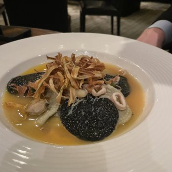 La Toque - Squid ink corzetti cioppino - French Near Me - Napa, California La Toque - Squid ink corzetti cioppino - French Near Me - Napa, California
