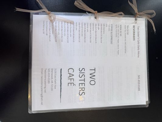 Menu photo 2 Two Sisters Café Sherwood, AR Menu photo 2 Two Sisters Café Sherwood, AR