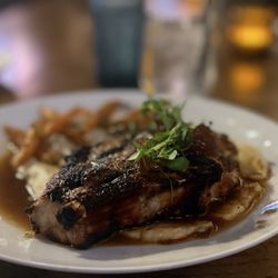 Lockworks Tavern - Pork chop with mashed potatoes