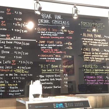 9Bar HNL - Menu - Coffee & Tea Near Me - Honolulu, Hawaii 9Bar HNL - Menu - Coffee & Tea Near Me - Honolulu, Hawaii