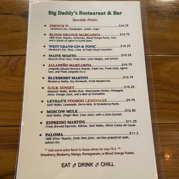 Big Daddy's Bar & Grill - Special drink menu. - Bars Near Me - Old Orchard Beach, Maine Big Daddy's Bar & Grill - Special drink menu. - Bars Near Me - Old Orchard Beach, Maine