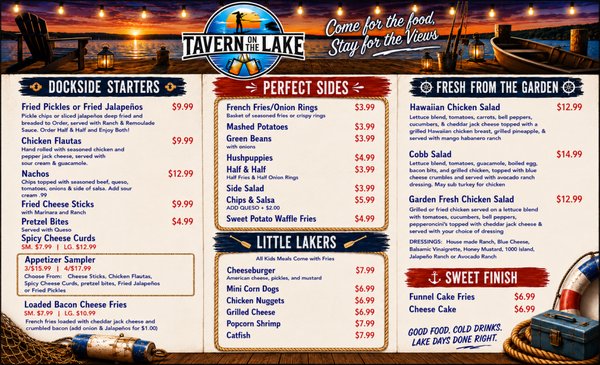Menu photo 1 Tavern on the Lake Weatherford, TX Menu photo 1 Tavern on the Lake Weatherford, TX