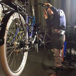 Moon Cycles - Sage building our first Moon Cycles custom commuter bicycle.