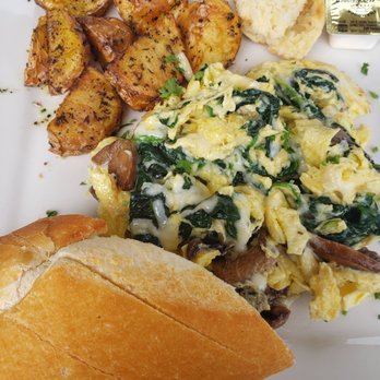 Starling Diner - Egg scramble with spinach, mushrooms and cheese - New American Near Me - Long Beach, California Starling Diner - Egg scramble with spinach, mushrooms and cheese - New American Near Me - Long Beach, California