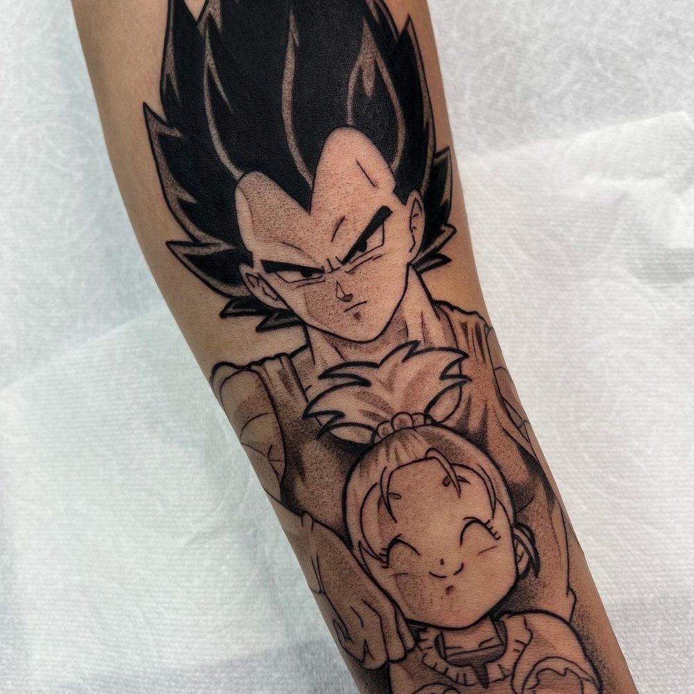 Golden Triangle Art Studio - Vegeta and bulla done by "Z" - Tattoo Near Me - Upland, California Golden Triangle Art Studio - Vegeta and bulla done by "Z" - Tattoo Near Me - Upland, California