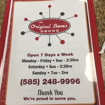 The Original Steve's Diner - Menu - Breakfast & Brunch Near Me - Rochester, New York The Original Steve's Diner - Menu - Breakfast & Brunch Near Me - Rochester, New York