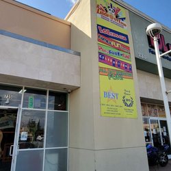 The outside of the business.