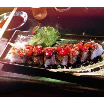 Hapi Sushi - 79 special - caterpillar roll of eel & avocado, but with STRAWBERRY goodness. So good!!!! - Sushi Bars Near Me - Laguna Beach, California Hapi Sushi - 79 special - caterpillar roll of eel & avocado, but with STRAWBERRY goodness. So good!!!! - Sushi Bars Near Me - Laguna Beach, California