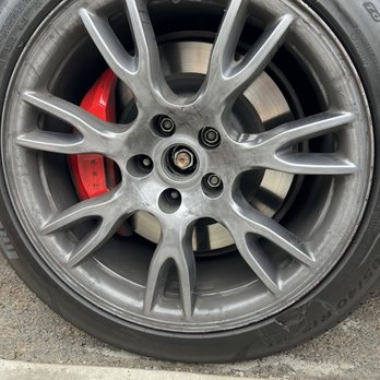 Tesla Collision - Oceanside - Only 3 lug nuts holding the wheel. - Auto Repair Near Me - Oceanside, California
