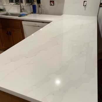 Atlantic Marble & Granite - New quartz countertop and backsplash. - Countertop Installation Near Me - Teaticket, Massachusetts