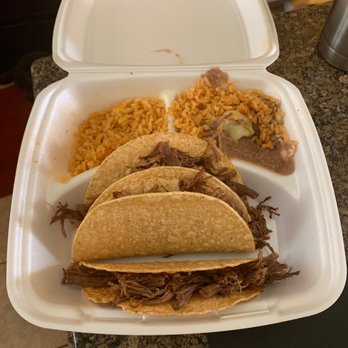 Tacos N More - two tacoses and rice in a styrofoam container - Mexican Near Me - Maricopa, Arizona