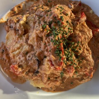 Seasons 52 - Wood-Grilled Shrimp and Grits with no bacon or chorizo - New American Near Me - Sacramento, California Seasons 52 - Wood-Grilled Shrimp and Grits with no bacon or chorizo - New American Near Me - Sacramento, California