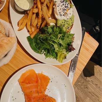 Amelie - avocado tartine w/ smoked salmon - French Near Me - New York, New York Amelie - avocado tartine w/ smoked salmon - French Near Me - New York, New York