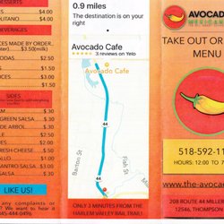 Avocado Cafe - Menu Cover