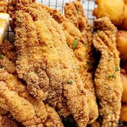 Crab & Crawl Seafood - Catfish and hushpuppies