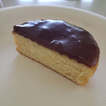 Kettle Glazed Doughnuts - Half of a Boston Creme doughnut from Kettle Glazed - Donuts Near Me - Hollywood, California