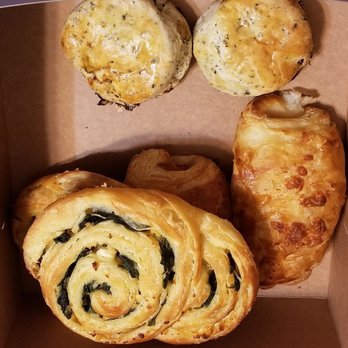 Reiter's Bakery - Sundried Tomato and Basil Scones, Feta and Cheese Croissant, and Ham & Cheese Croissant. - Coffee & Tea Near Me - Red Bluff, California