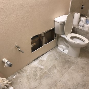 Complete Restoration Solutions - bathroom had to have plumbing fixed due to contractor error - Damage Restoration Near Me