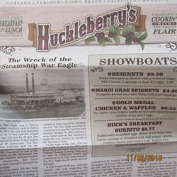Huckleberry's - Cute menu, made out to look like an old newspaper