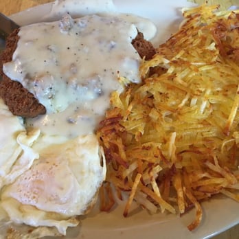 The Roadkill Cafe - Chicken fried steak, country gravy with eggs & hash browns. It has a side of kale so it's healthy! - American Near Me - Seligman, Arizona The Roadkill Cafe - Chicken fried steak, country gravy with eggs & hash browns. It has a side of kale so it's healthy! - American Near Me - Seligman, Arizona