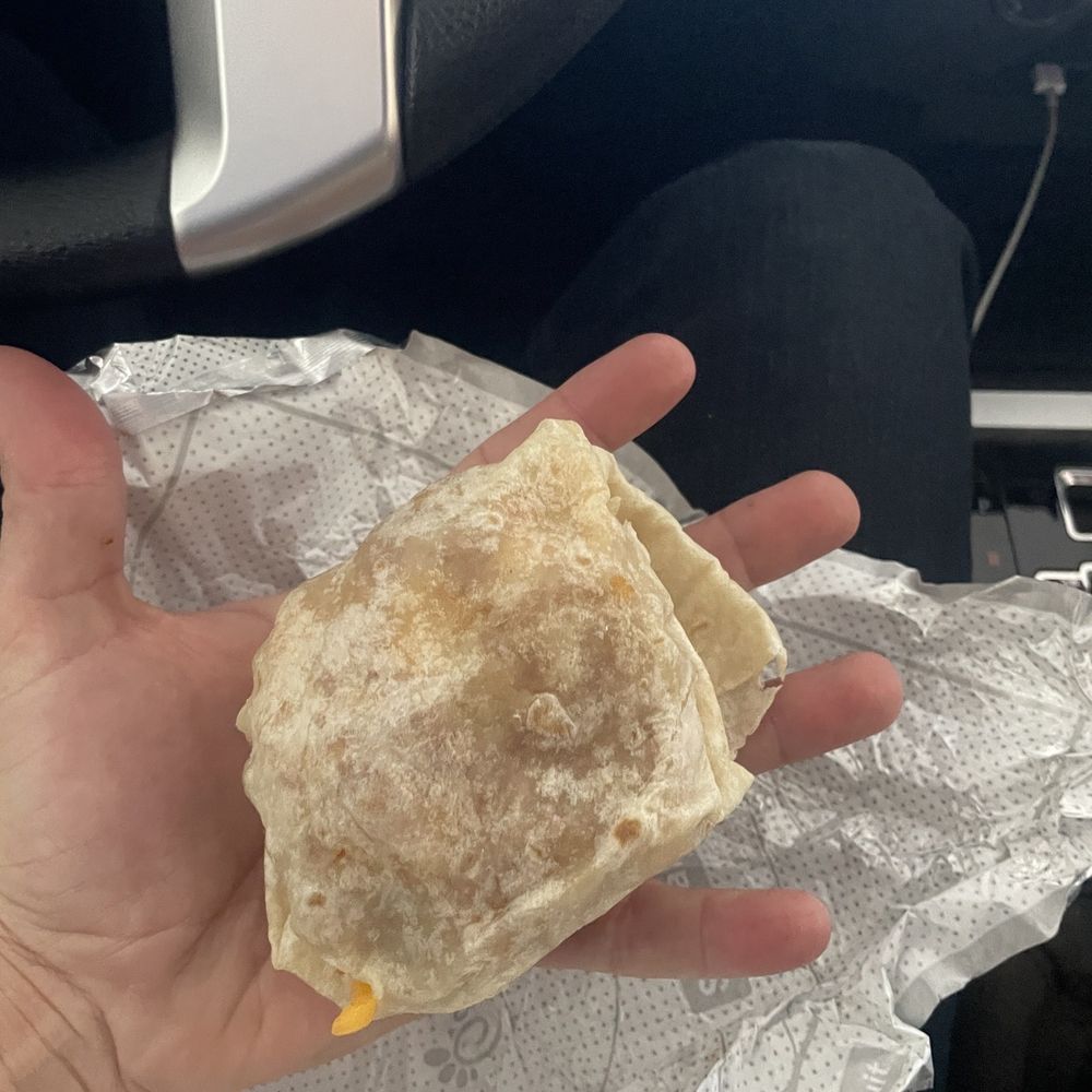 This was my breakfast burrito..... ordered on the app 06/14/2025 at about 9:30 am for drive through. This was my breakfast burrito..... ordered on the app 06/14/2025 at about 9:30 am for drive through.