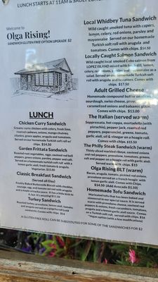 Menu photo 2 Olga Rising Eastsound, WA