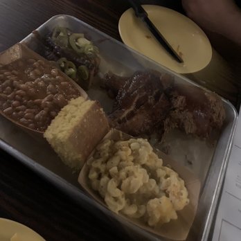 Dinosaur Bar-B-Que - Combo plate with brisket, pork belly, and pulled pork - Barbeque Near Me - Brooklyn, New York
