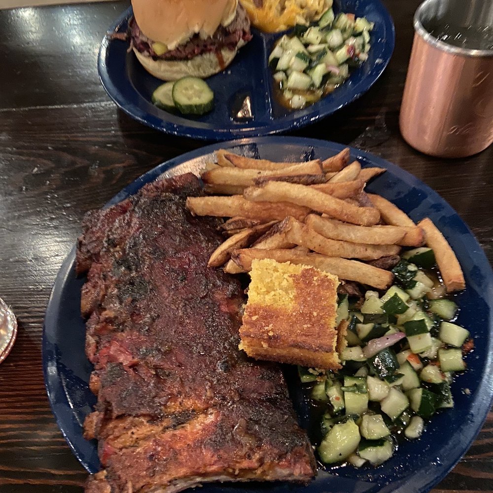 Dinosaur Bar-B-Que - BBQ Pork Ribs BBS Brisket Sandwich (2 Sides) BBQ Pork Ribs - Barbeque Near Me - Troy, New York Dinosaur Bar-B-Que - BBQ Pork Ribs BBS Brisket Sandwich (2 Sides) BBQ Pork Ribs - Barbeque Near Me - Troy, New York