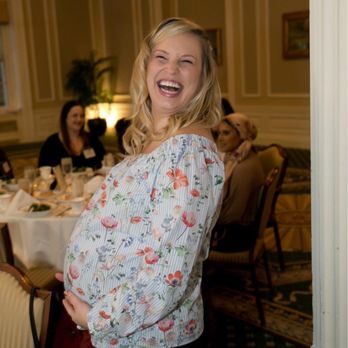 Mary Walter Boutique Chicago - Shirt and pants from Mary Walter Boutique (7 months pregnant at a networking event) - Women's Clothing Near Me - Chicago, Illinois