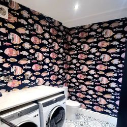Wallpaper Installer In Home - Dazzling wallpaper installation (wallpaper hanger) work