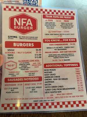 Menu photo 2 NFA Burger - Avalon Alpharetta, GA