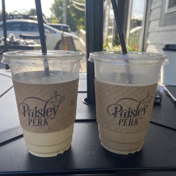 Paisley Perk - two cups of coffee on a table - Coffee & Tea Near Me - Kearney, Missouri